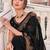 Black embellished pure chiffon saree