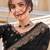 Black embellished pure chiffon saree
