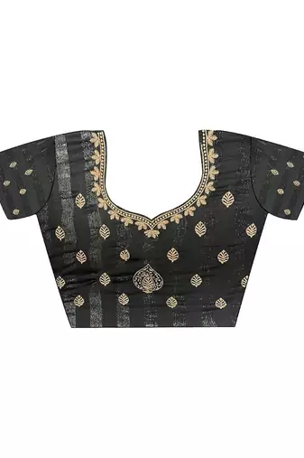 Black embellished pure chiffon saree