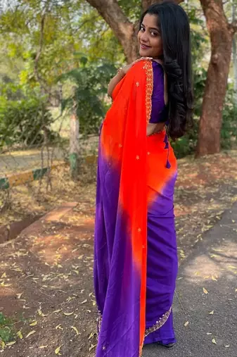 Purple women embellished sequinned sarees