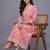 women ethnic motifs printed regular thread work kurta with trousers & with dupatta