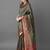 Green green & burgundy ethnic motifs zari silk blend banarasi saree