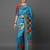 Blue blue & gold-coloured silk blend woven design banarasi saree