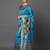 Blue blue & gold-coloured silk blend woven design banarasi saree