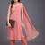 women regular thread work silk crepe kurta with trousers & with dupatta