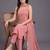 women regular thread work silk crepe kurta with trousers & with dupatta