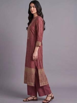 women ethnic motifs printed regular kurta with palazzos & with dupatta 2