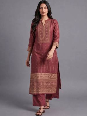women ethnic motifs printed regular kurta with palazzos & with dupatta 6