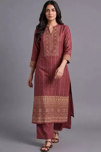 women ethnic motifs printed regular kurta with palazzos & with dupatta