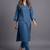 women ethnic motifs embroidered regular thread work kurta with trousers