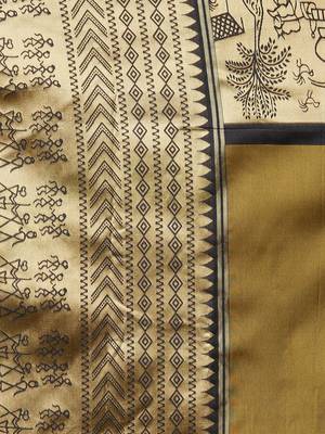 mustard mustard yellow silk blend solid banarasi saree 5