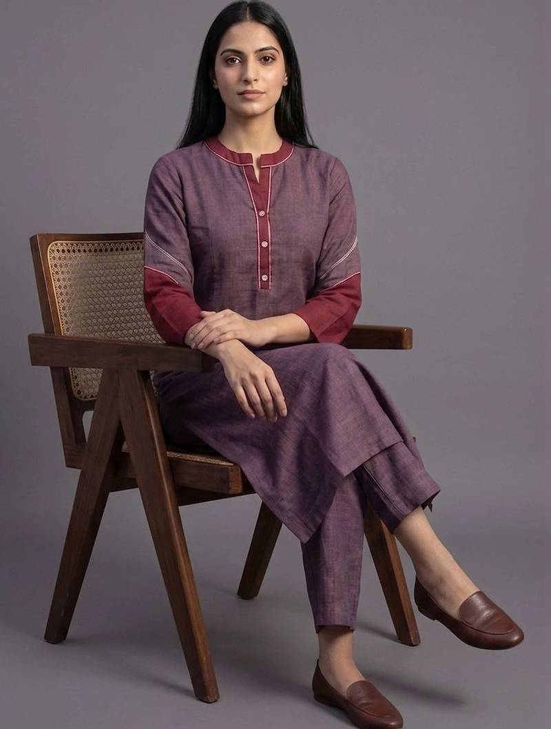 women regular kurta with trousers