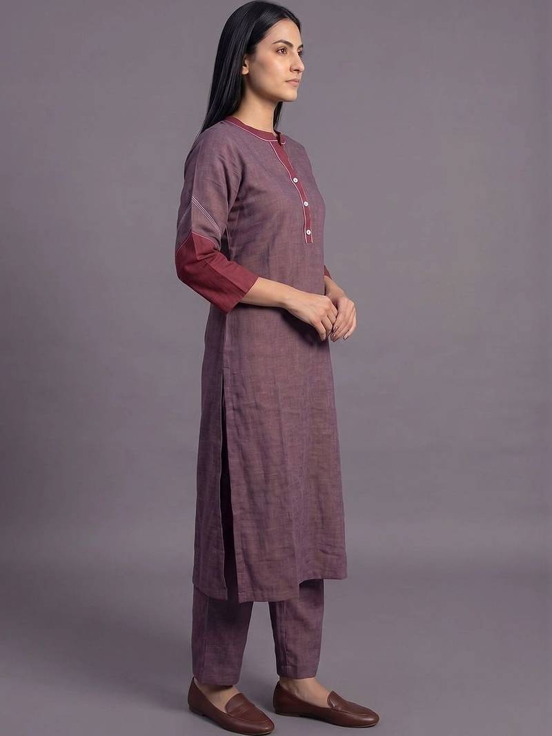 women regular kurta with trousers