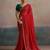 red ethnic striped printed leheriya saree