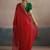 red ethnic striped printed leheriya saree