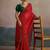 red ethnic striped printed leheriya saree