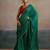 Green striped zari leheriya saree