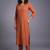 women ethnic motifs regular mirror work kurta with trousers