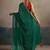Green striped zari leheriya saree