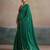Green striped zari leheriya saree
