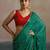 Green striped zari leheriya saree