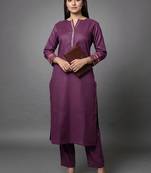 women ethnic motifs regular thread work kurta with trousers