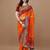 Orange orange ethnic motifs embroidered bandhani saree