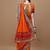 Orange orange ethnic motifs embroidered bandhani saree