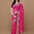 Pink pink geometric printed embroidered bandhani saree