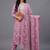 women ethnic motifs printed regular thread work cotton kurta with trousers & with dupatta