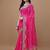 Pink pink geometric printed embroidered bandhani saree