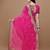 Pink pink geometric printed embroidered bandhani saree