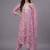 women ethnic motifs printed regular thread work cotton kurta with trousers & with dupatta