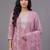 women ethnic motifs printed regular thread work cotton kurta with trousers & with dupatta