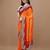 Orange orange ethnic motifs embroidered bandhani saree