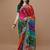Pink pink & green bandhani printed saree