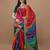 Pink pink & green bandhani printed saree