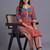 women printed regular kurta with trousers