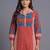 women printed regular kurta with trousers