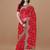 Red red bandhani printed embroidered bandhani saree