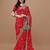 Red red bandhani printed embroidered bandhani saree