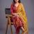 women ethnic motifs printed regular cotton kurta with trousers & with dupatta