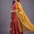 women ethnic motifs printed regular cotton kurta with trousers & with dupatta