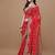 Red red bandhani printed embroidered bandhani saree