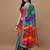 rani_pink printed embroidered detail bandhani saree