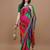 rani_pink printed embroidered detail bandhani saree
