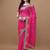 Pink pink geometric printed bandhani saree