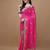 Pink pink geometric printed bandhani saree