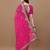 Pink pink geometric printed bandhani saree