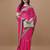 Pink pink geometric printed bandhani saree